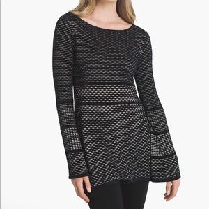 WHBM Black and Gold, Bell Sleeve Tunic Sweater